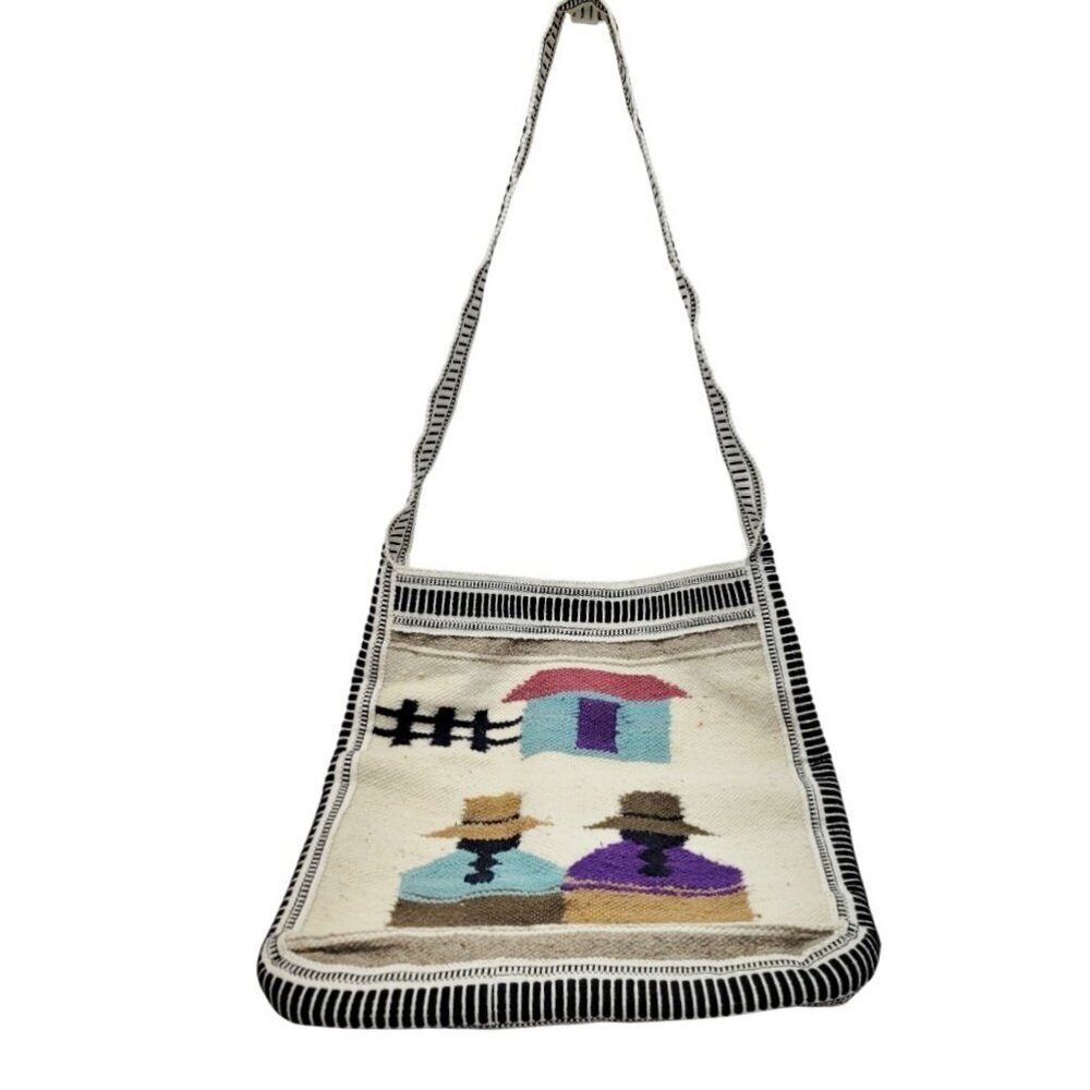 Artisan Ecuadorian Made Shoulder Bag with Native Residents HANDMADE From Ecuador - Picture 2 of 5